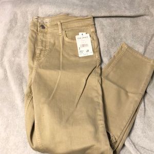 Free people khaki distressed skinny jeans NWT